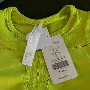 Lime green mesh stretchy crop top